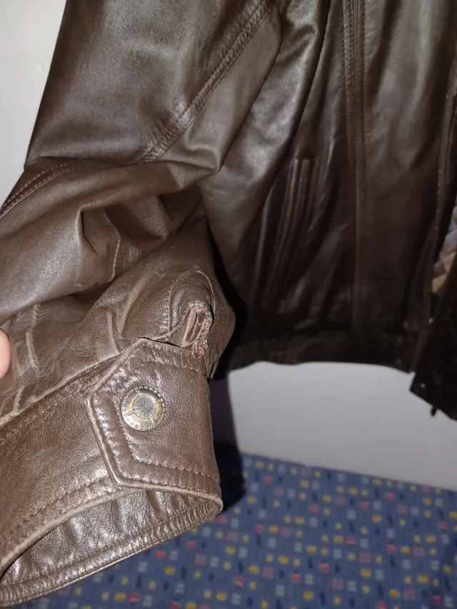 Chaqueta de cuero ALPIER hombre marrón talla 58