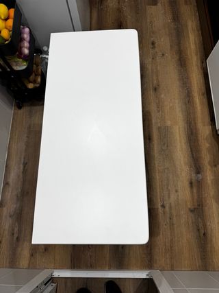 Mesa de cocina blanca extensible