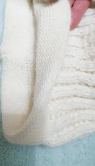 Conjunto gorro y braga cuello niña blanco