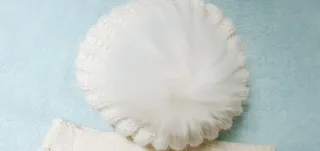 Conjunto gorro y braga cuello niña blanco