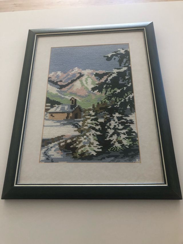 Cuadro Punto de Cruz Paisaje Montaña