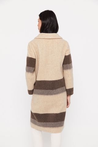 Abrigo Cortefiel lana beige y marrón