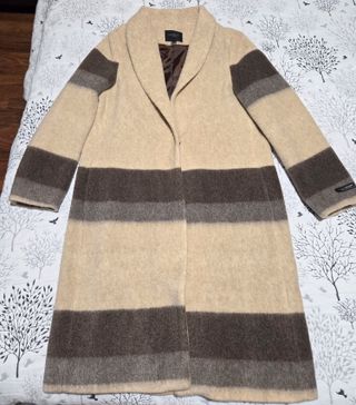 Abrigo Cortefiel lana beige y marrón