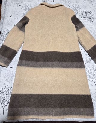 Abrigo Cortefiel lana beige y marrón