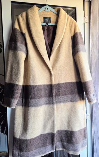 Abrigo Cortefiel lana beige y marrón