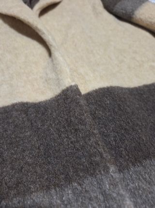 Abrigo Cortefiel lana beige y marrón