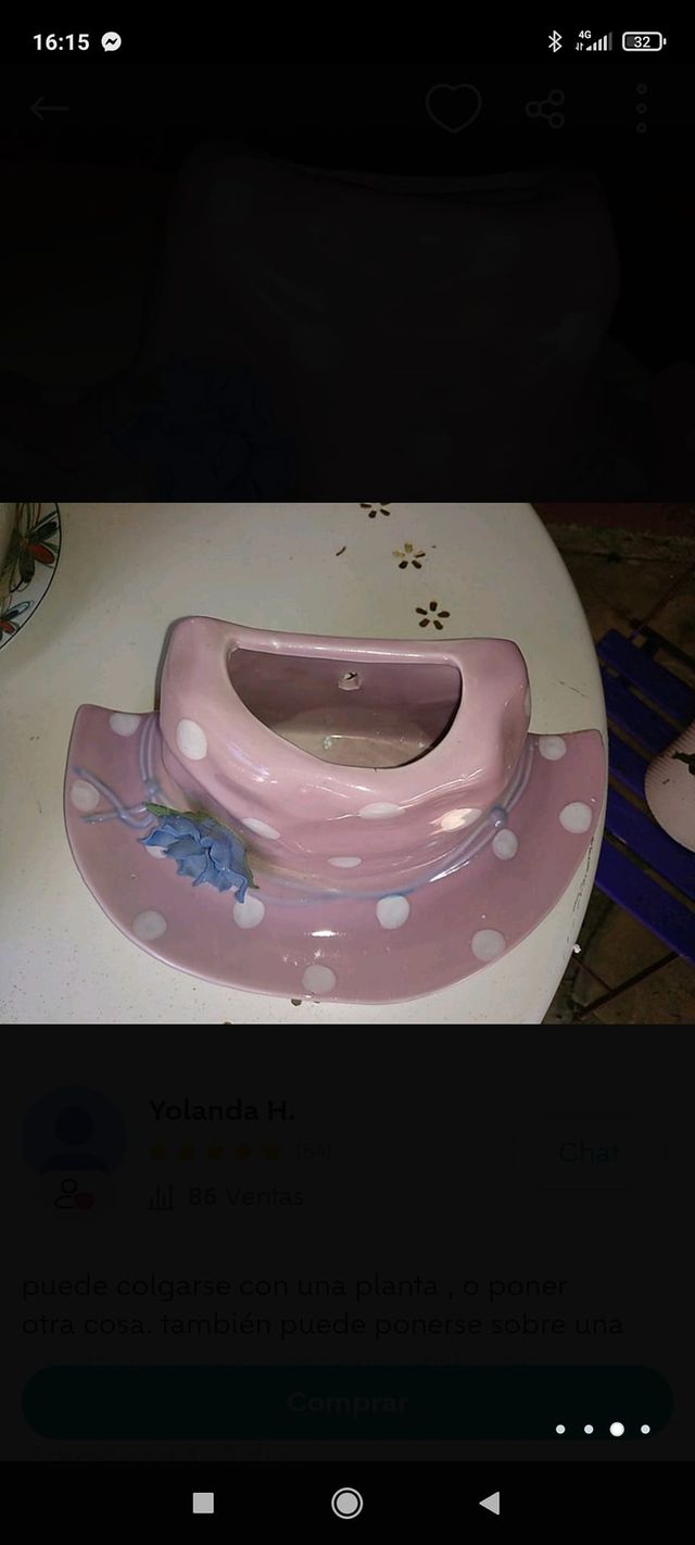 Sombrero decorativo joyero rosa lunares blancos