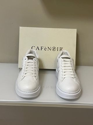 Scarpe donna Cafènoir vera pelle bianche