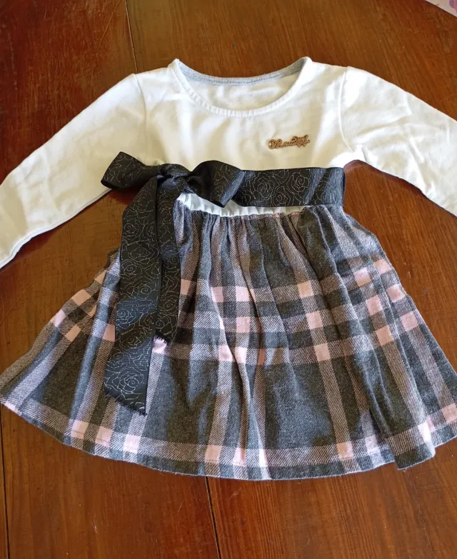 Vestido de cuadros para niña 2 años