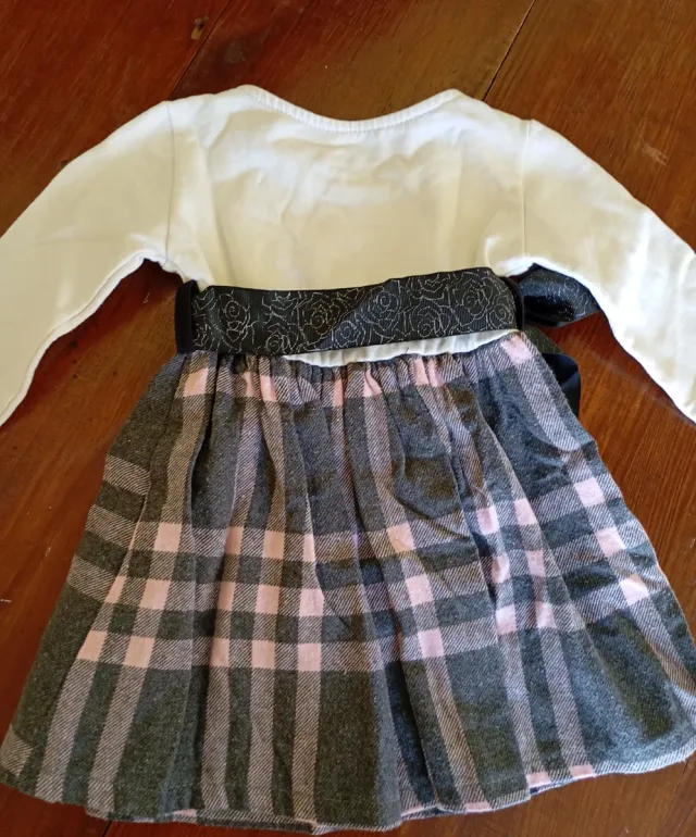 Vestido de cuadros para niña 2 años