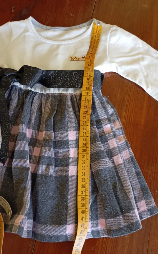 Vestido de cuadros para niña 2 años