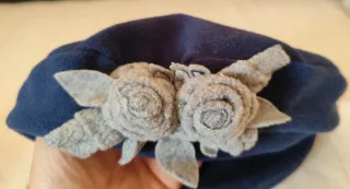 Boina azul y gris para niña 3-4 años