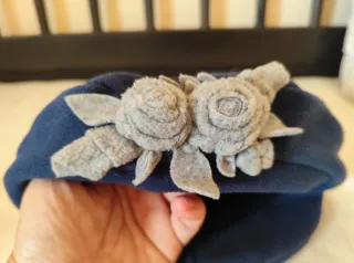 Boina azul y gris para niña 3-4 años