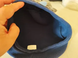 Boina azul y gris para niña 3-4 años