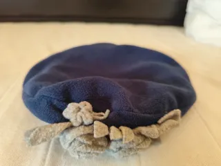 Boina azul y gris para niña 3-4 años