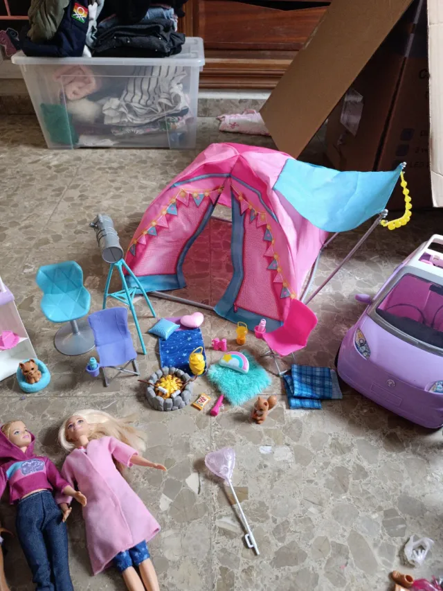Lote Barbie: Coche, Moto y Accesorios