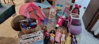 Lote Barbie: Coche, Moto y Accesorios