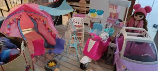 Lote Barbie: Coche, Moto y Accesorios