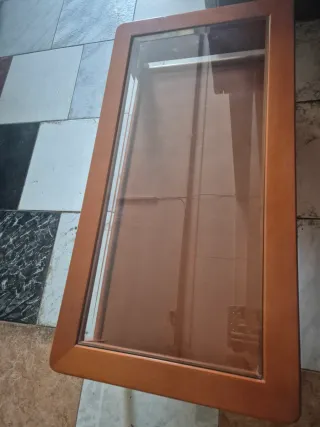 Mesa centro madera y cristal