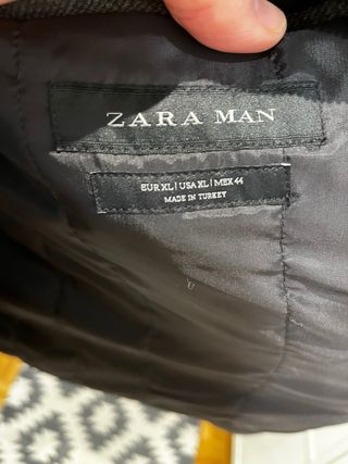 Chaquetón Zara 3/4 Gris y Negro