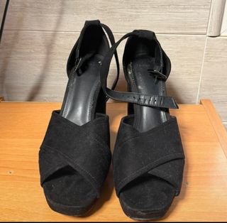 Sandalias tacón negras plataforma