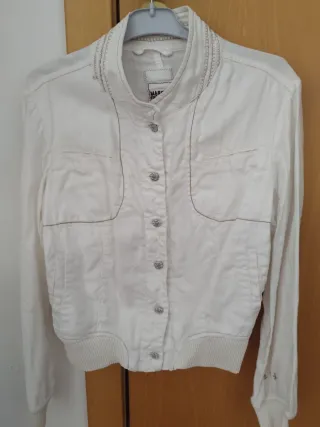 Chaqueta fina blanca mujer
