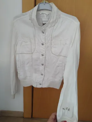 Chaqueta fina blanca mujer
