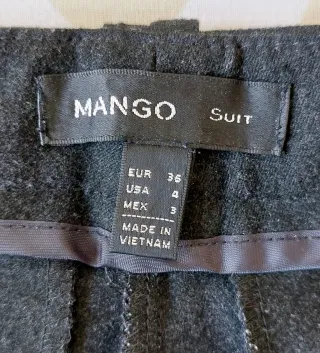 Pantalón Mango Suit Gris Talla S