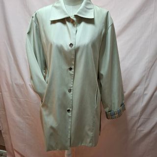 Gabardina Beige Talla L con Forro Cuadros