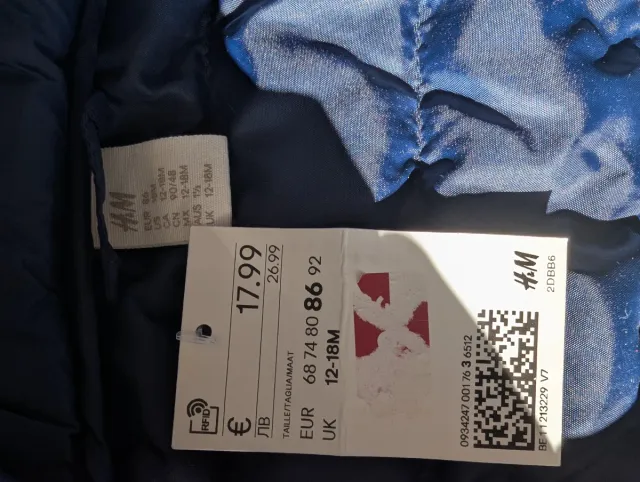 Chaleco acolchado H&M azul