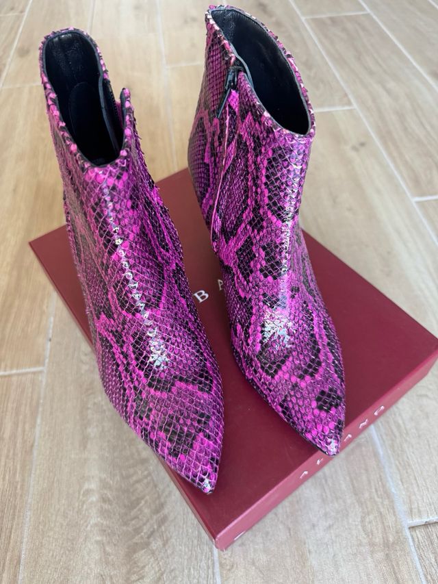 Tronchetti Albano vera pelle fucsia 37