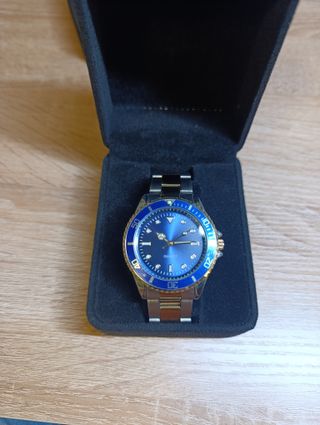 Reloj de Pulsera Azul y Dorado