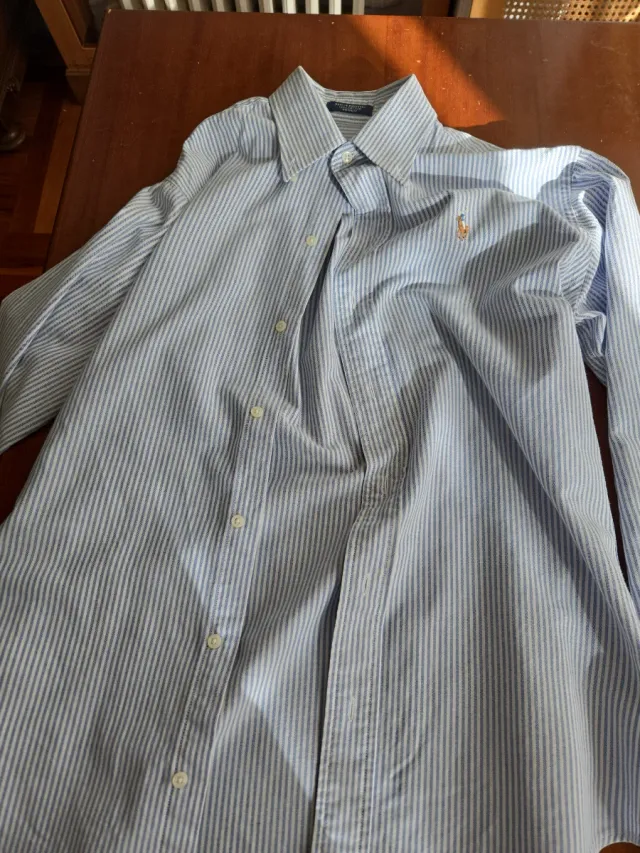 Camisa Rayas Azul y Blanca RL