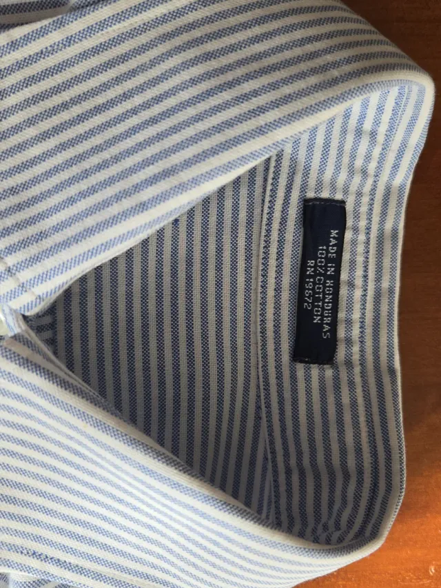 Camisa Rayas Azul y Blanca RL