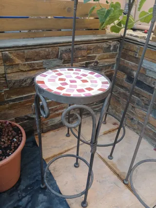 Conjunto mesas forja mosaico