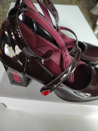 Zapatos de tacón burdeos mujer talla 41