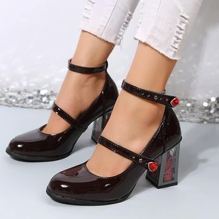 Zapatos de tacón burdeos mujer talla 41
