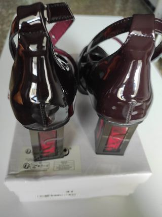 Zapatos de tacón burdeos mujer talla 41