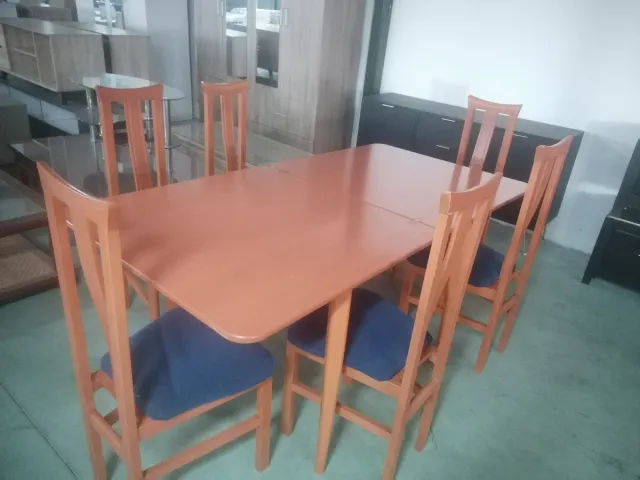 Mesa comedor madera + 6 sillas