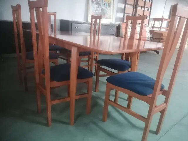 Mesa comedor madera + 6 sillas