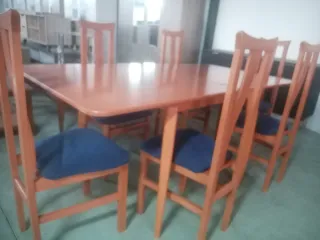 Mesa comedor madera + 6 sillas