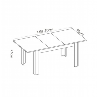 Mesa Comedor Extensible Dine 2 Posiciones. Blanco