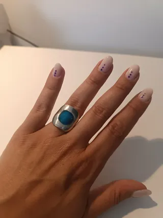 Anillo Plata Hecho a Mano Azul