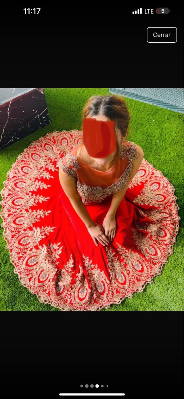 Vestido rojo pedrería gala invitada XS boda