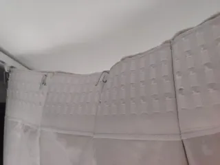 2  Cortinas Beige y Gris de Terciopelo