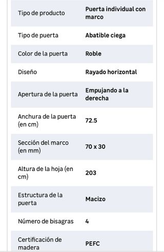 Puerta abatible ciega Berna Gold Roble derecha