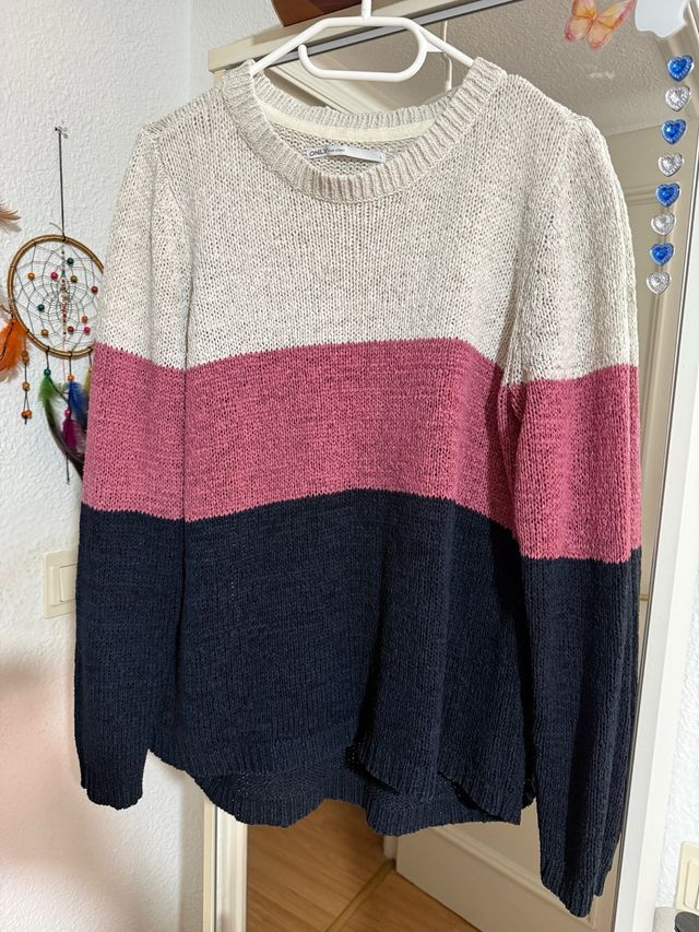 Jersey de punto tricolor talla L