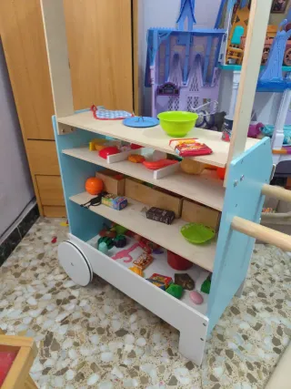 Supermercado infantil madera con accesorios