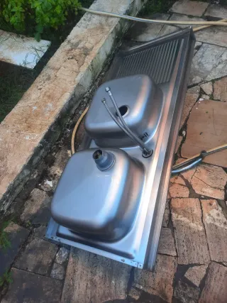 Lavello doppio acciaio inox con gocciolatoio