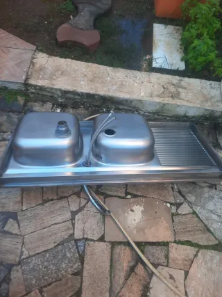 Lavello doppio acciaio inox con gocciolatoio